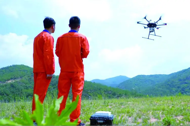 谢通门无人机倾斜摄影巡检拍摄